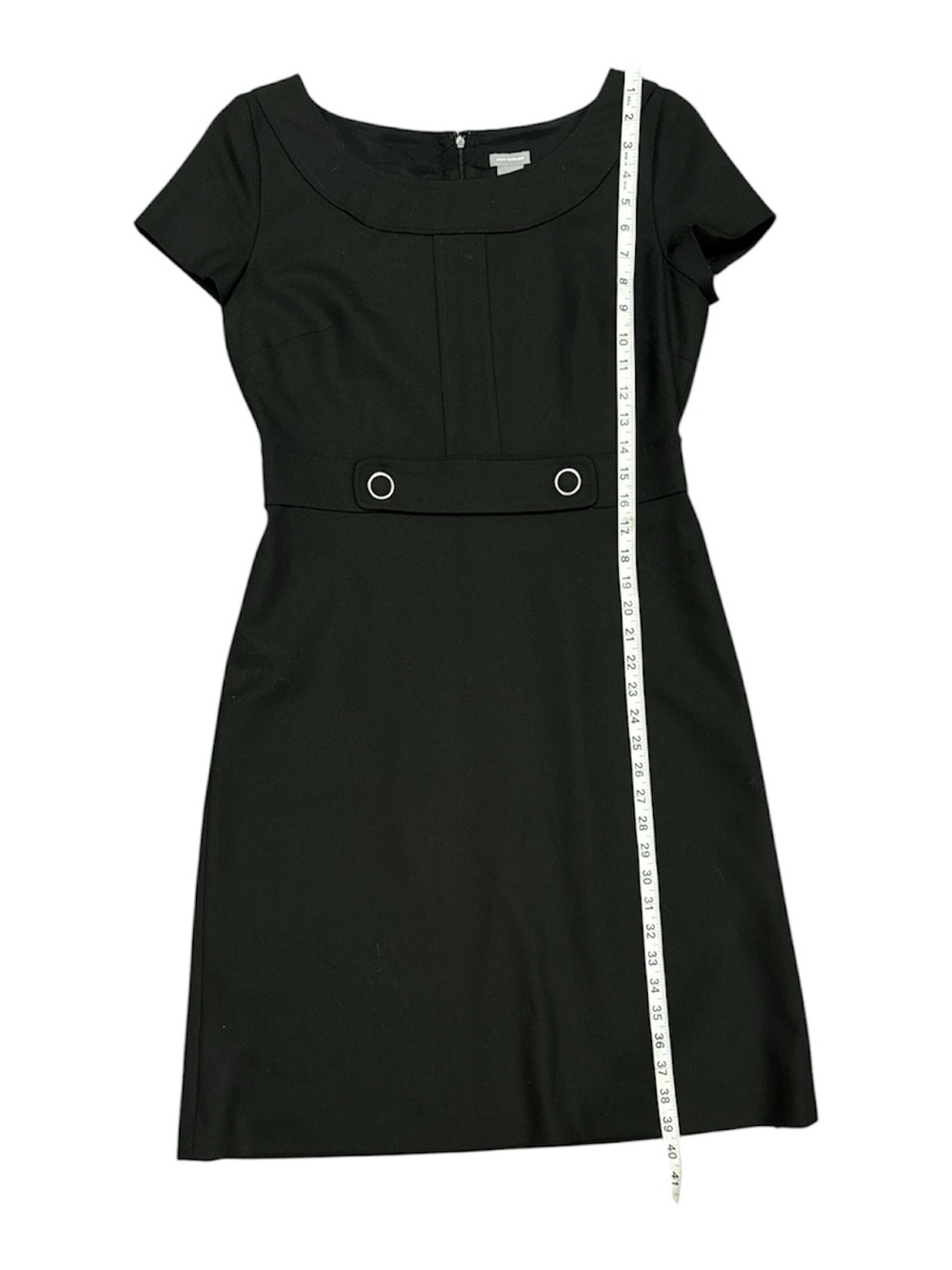 Ann Taylor Black Cap-Sleeve, Scoop Neck Sheath Dress EUC!! - Picture 3 of 5